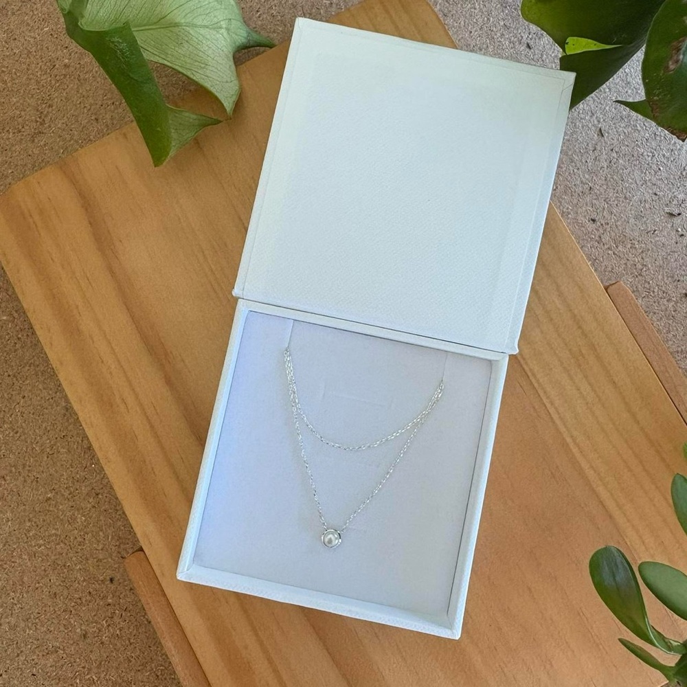 Mejuri Silver Pearl Necklace